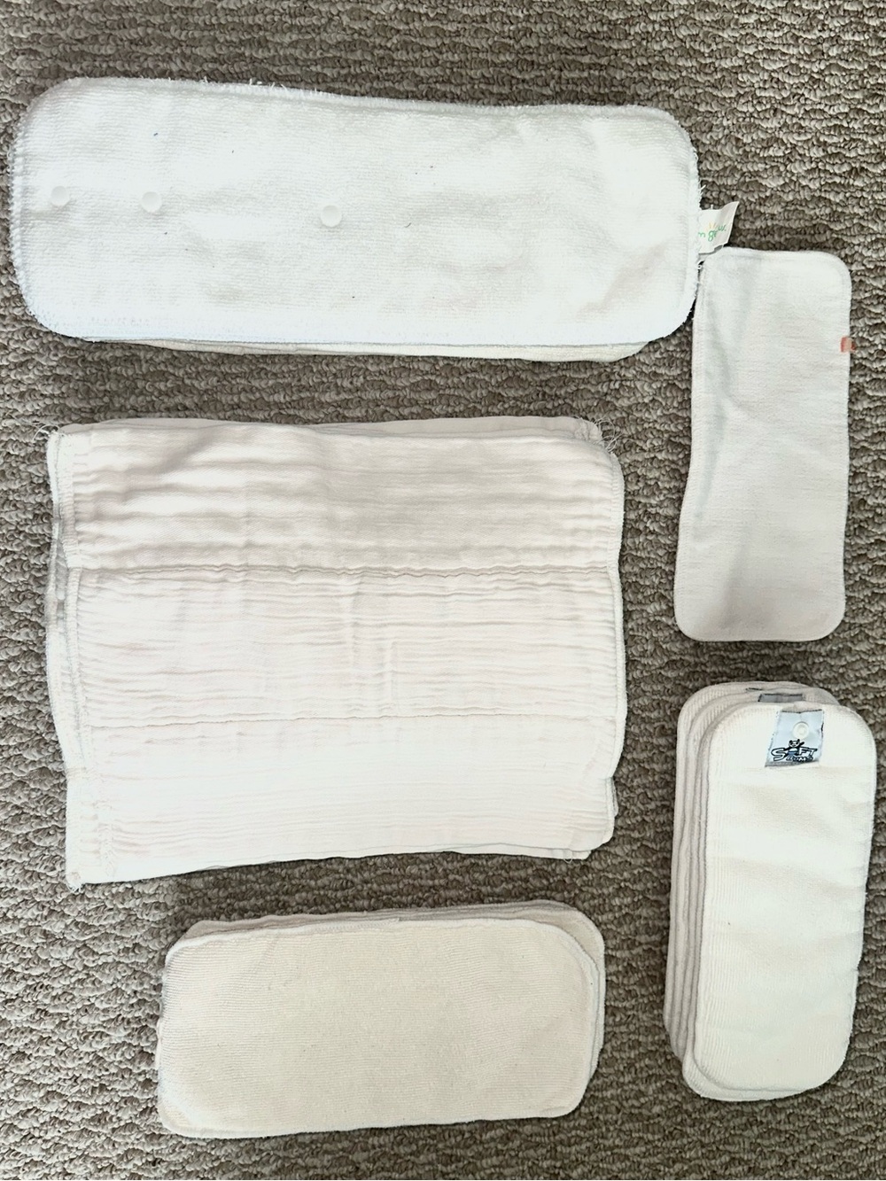 BumGenius, Gdiapers, Soft Bums and Cloth-Eez White Cream Diaper Inserts